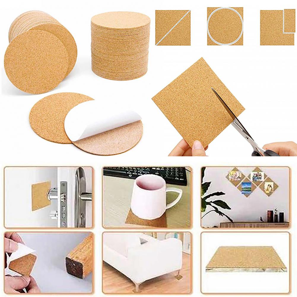 Home Bar Supplies - 10 ชิ้น Cork Coasters Square Cork