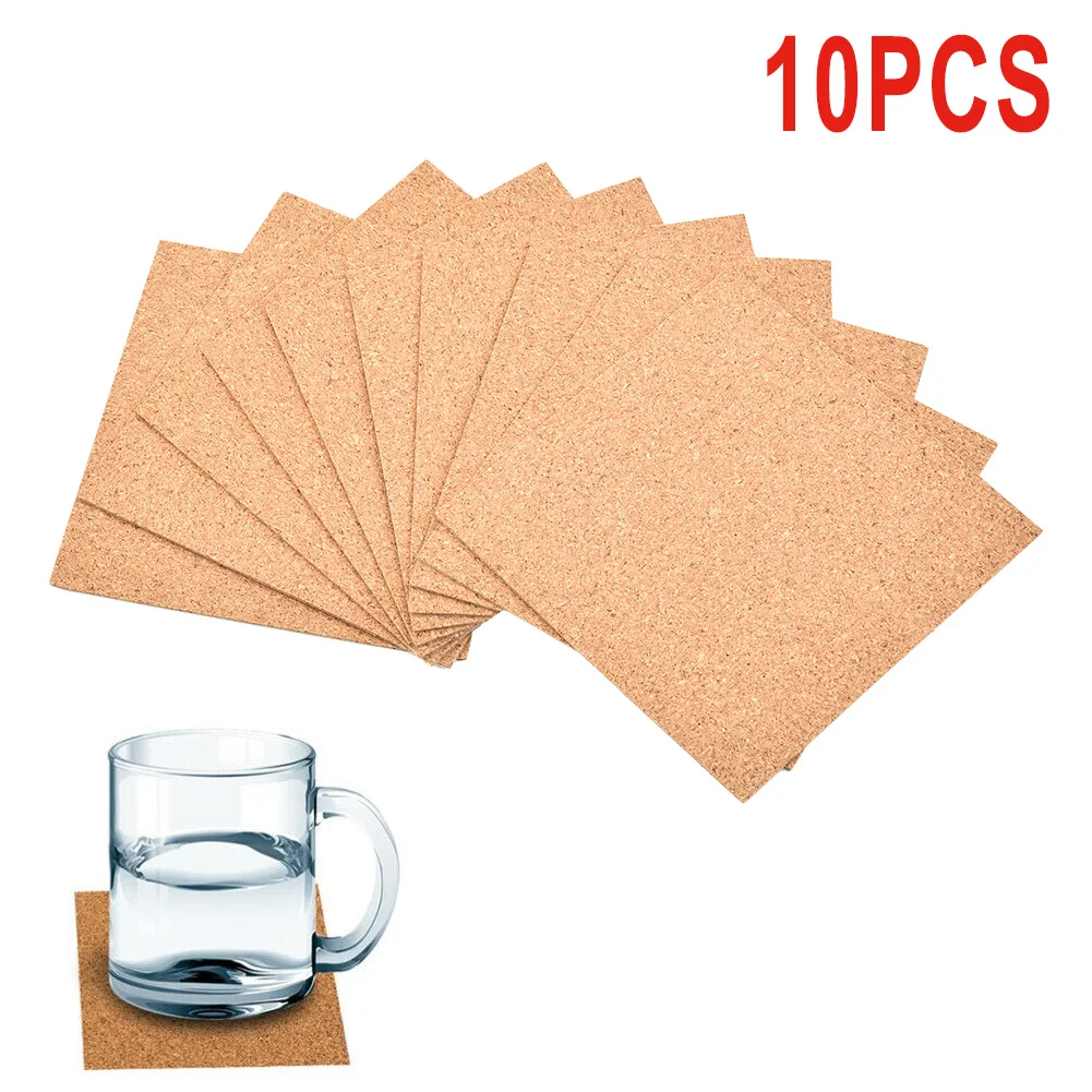 10Pcs Cork Coasters สแควร์ Cor - Home Bar Supplies บทวิจารณ์และราคา